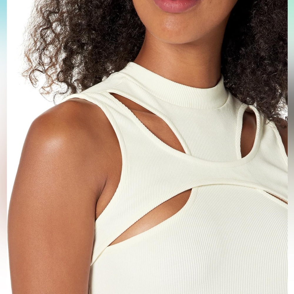 🆕 The Drop Unique Mindful (Mauve) Mock Neck Cutout Stunning Rib Knit Top (3X)